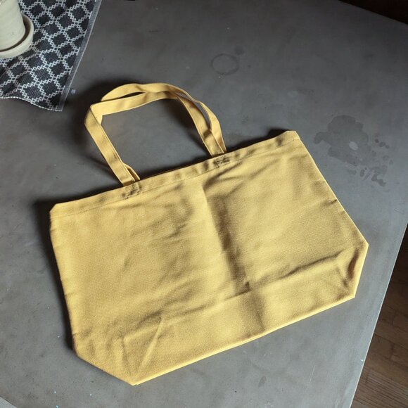 Sézane "Paris Mon Amour" Cotton Tote Bag | Yellow Ochre - Picture 11 of 12